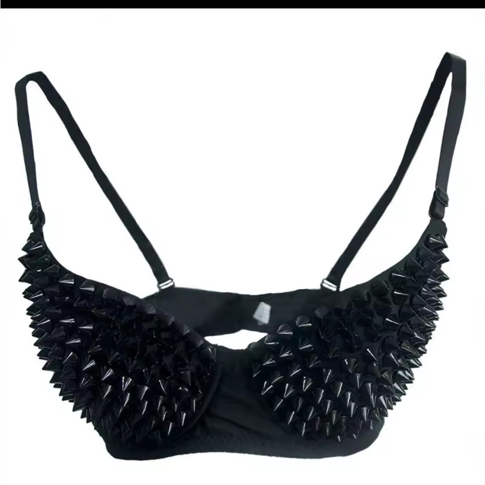 Spiked Studded Spikey Spike Bra Punk Grunge Emo Alternative Rave Festival